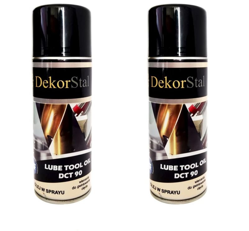 Olej do wiercenia, gwintowania i obróbki skrawaniem DekorStal Lube Tool Oil DCT 90 spray 400 ml zestaw 2szt.