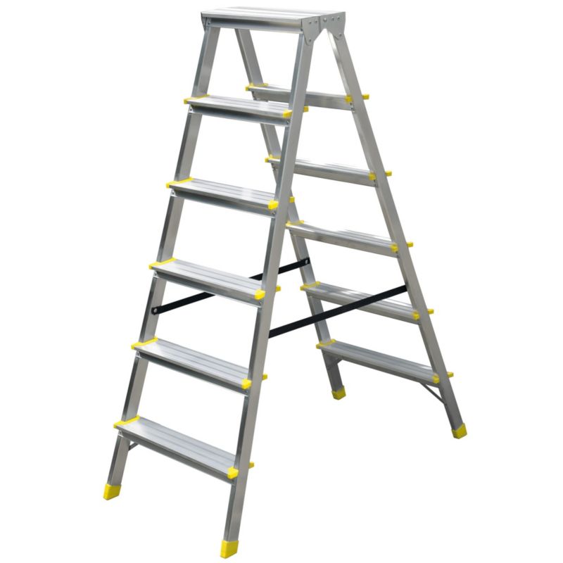 Drabina aluminiowa dwustronna Bayersystem 6-stopniowa BS-DDA6 150kg 1 szt.