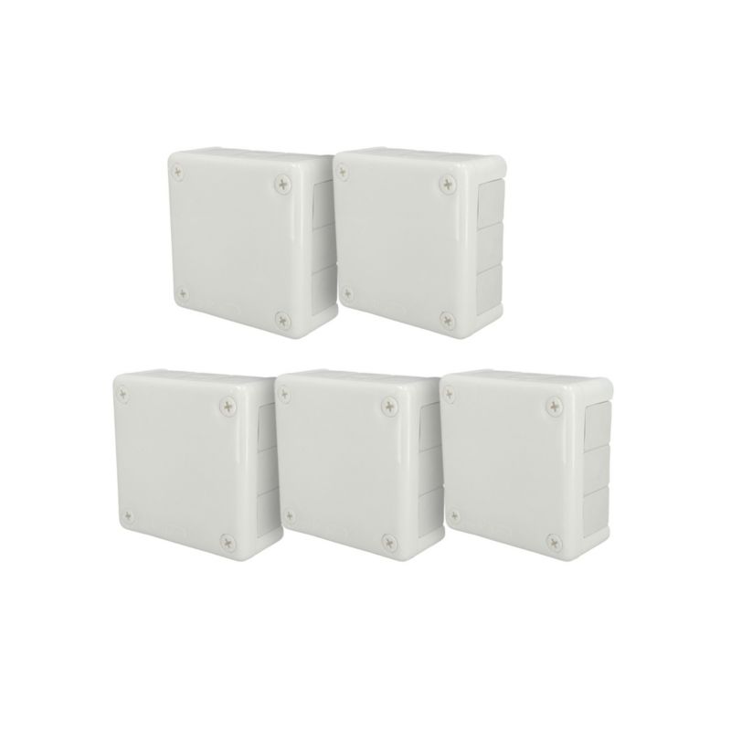 Puszka natynkowa EDO hermetyczna 98x98x42mm 12-wlotowa, z dławikami gumowymi, IP55 zamknięcie "na wkręty", biała 5 szt