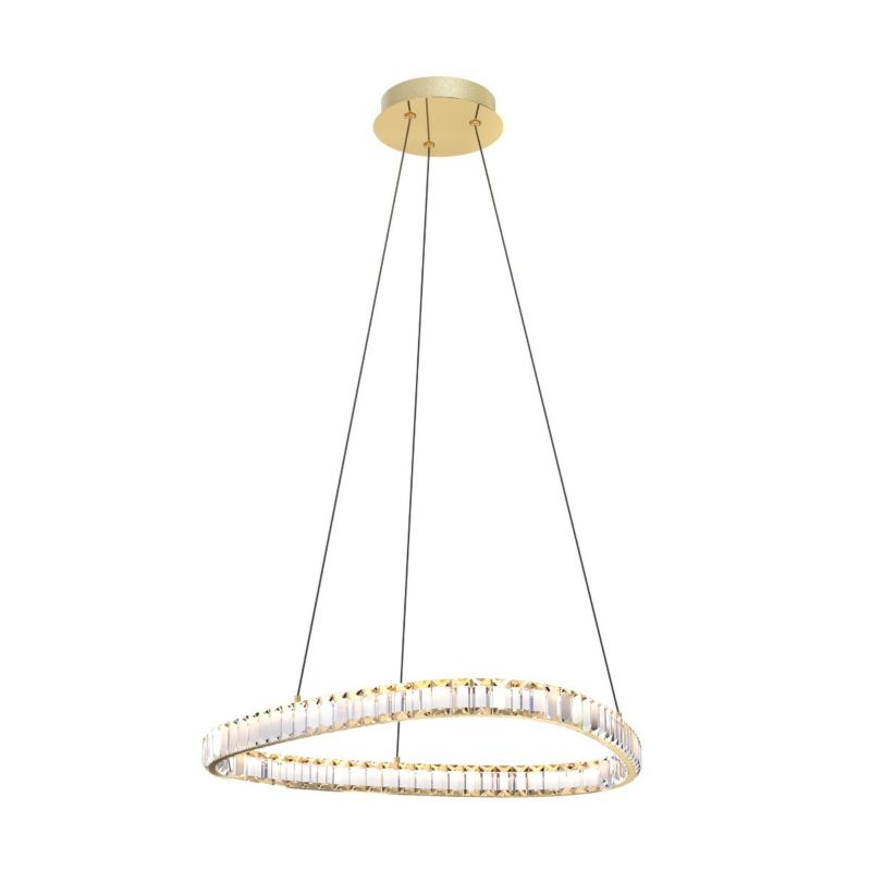 Lampa wisząca Zuma Line Athesa 1579 złoto-kryształ kryształowa wbudowany LED 25W 1 szt.