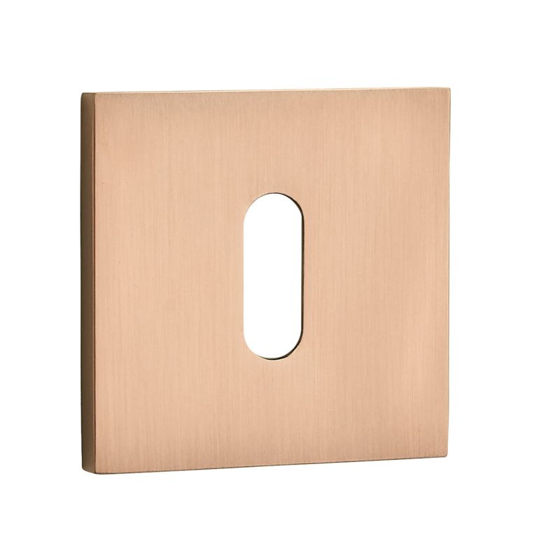 Szyld drzwiowy kuchinox krótki kwadratowy na klucz Slim V różowe złoto