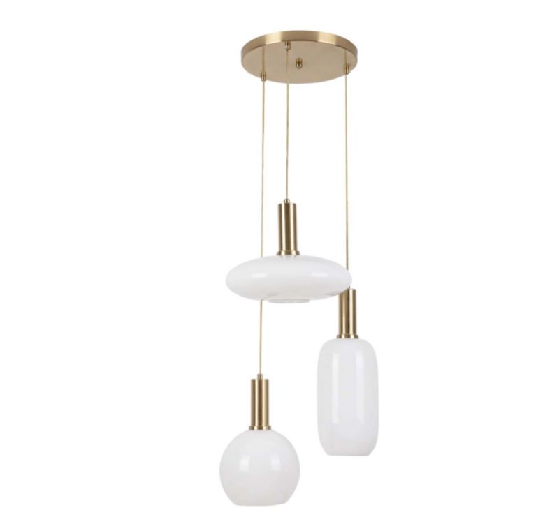 Lampa wisząca Rabalux Sinopia 2251 złoto-szkło opalizowane szerokość 40 cm 3xE27 x 1 szt.