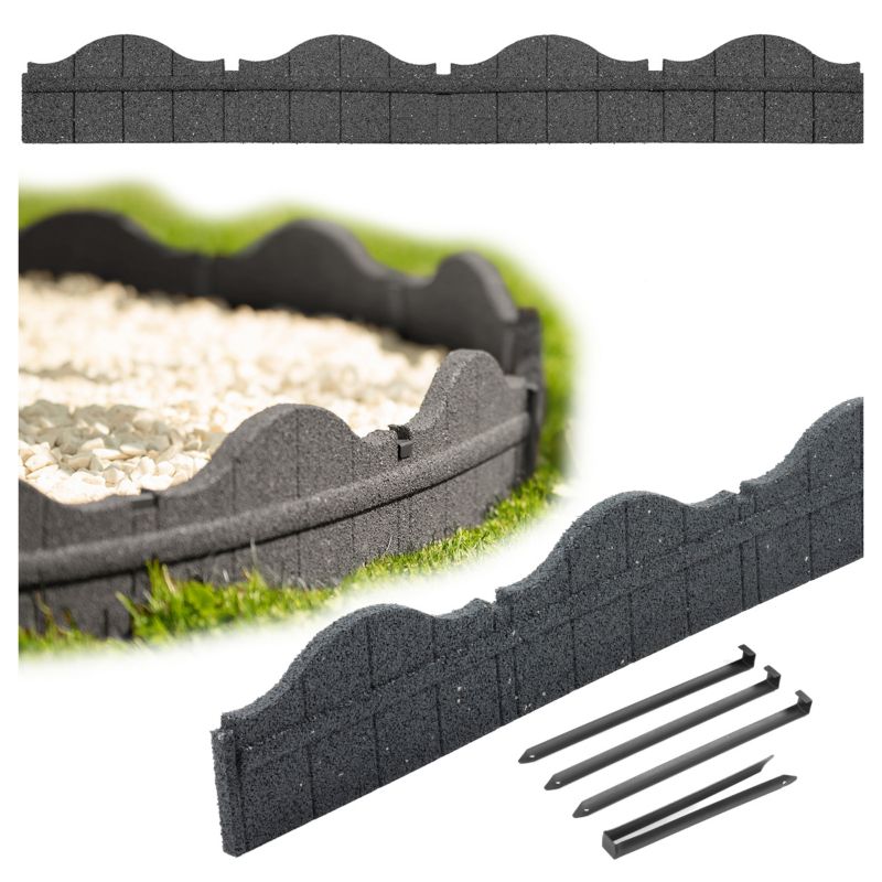 Obrzeże trawnikowe ogrodowe 118x2,5x15,25 cm Carolina Multy Home zestawem montażowym szare 1 szt