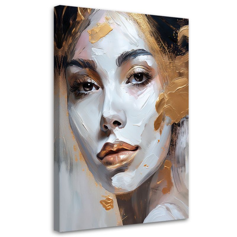 Obraz nowoczesny Feeby Portret Kobieta Malowane Złoto 80x120cm 1szt