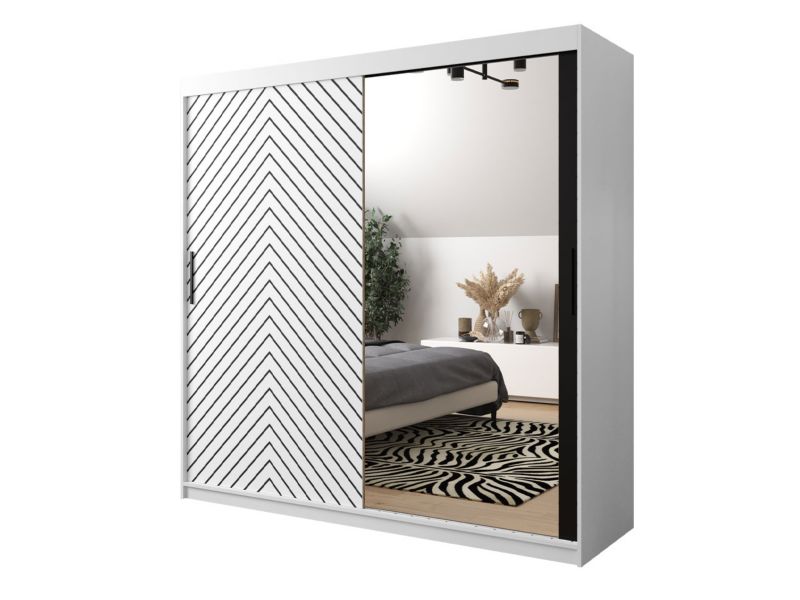 Szafa MIRJAN 24 Jodełka 2 200 biały + czarny mat 1 szt.