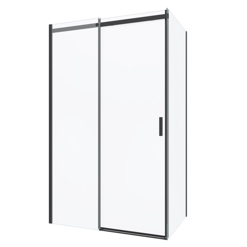 Kabina prysznicowa SEVANTE 120x80 prostokątna przesuwna SORRENTO czarna 1 szt.