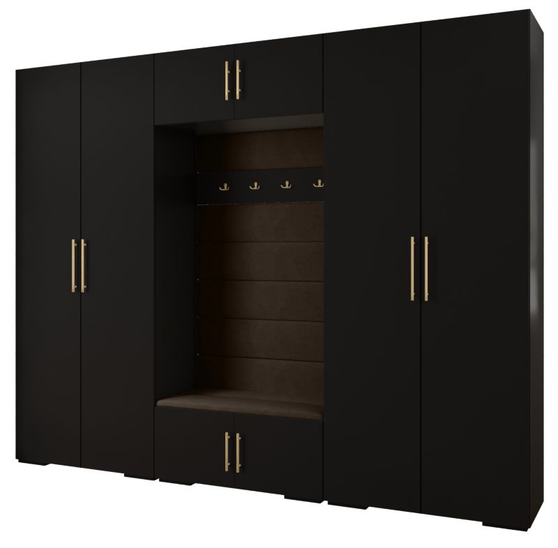 Garderoba do przedpokoju Abiks INOVA 3 Z9 czarny+złoty+manila04 1 szt.