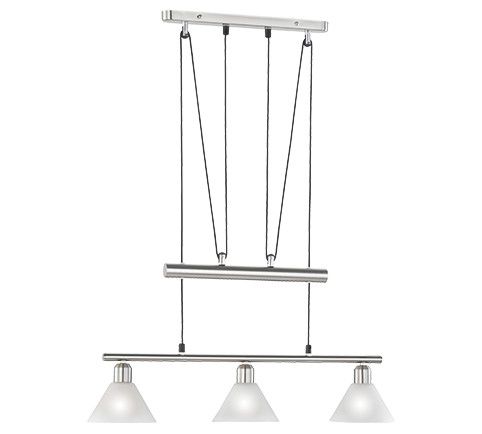 Lampa sufitowa wisząca Trio Stamina srebrno-biała wym: 180 x 66 x 14 cm 3xE14 x 1 szt.