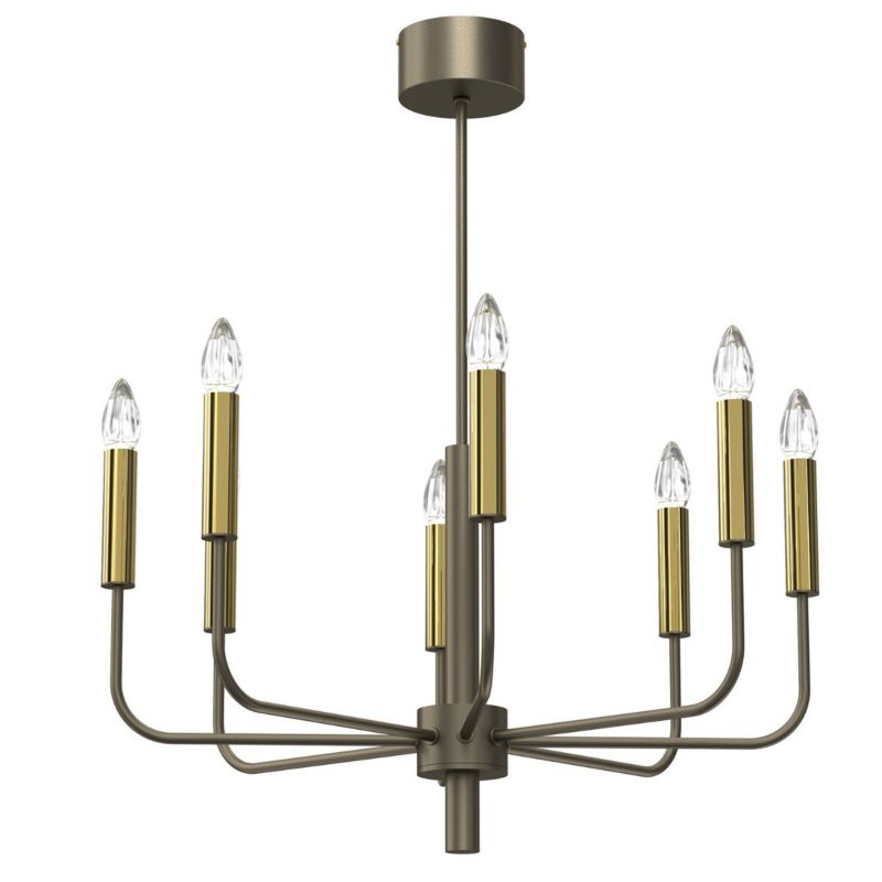 Lampa wisząca Luminex Akasya tytanowe złoto-złoty połysk wym: 76 x 65 x 65 cm 8xE14 x 15W 1 szt.