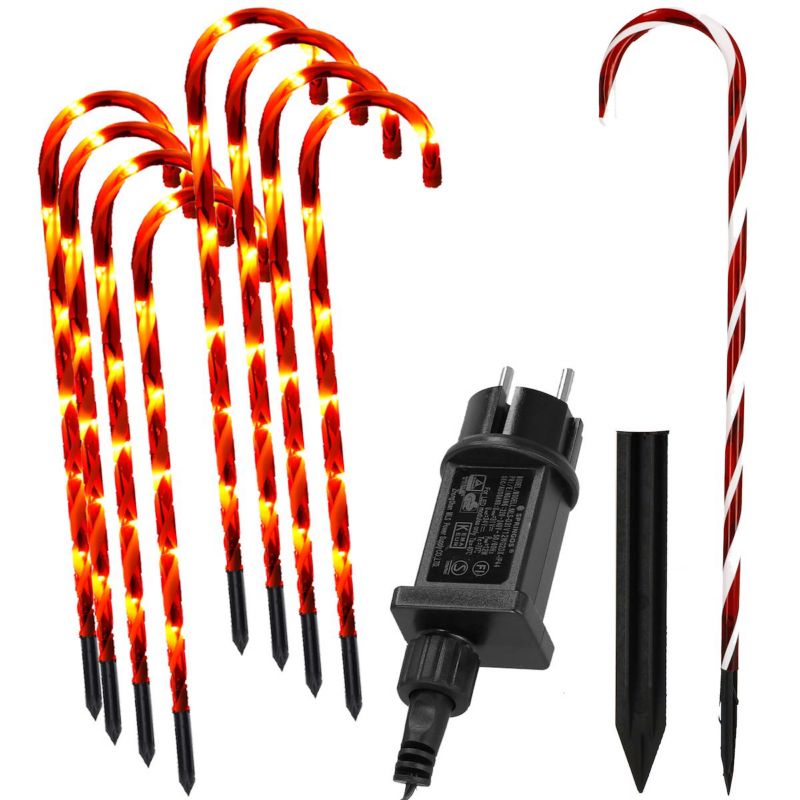 Ozdoby świąteczne LED Springos laski cukrowe 8 szt.