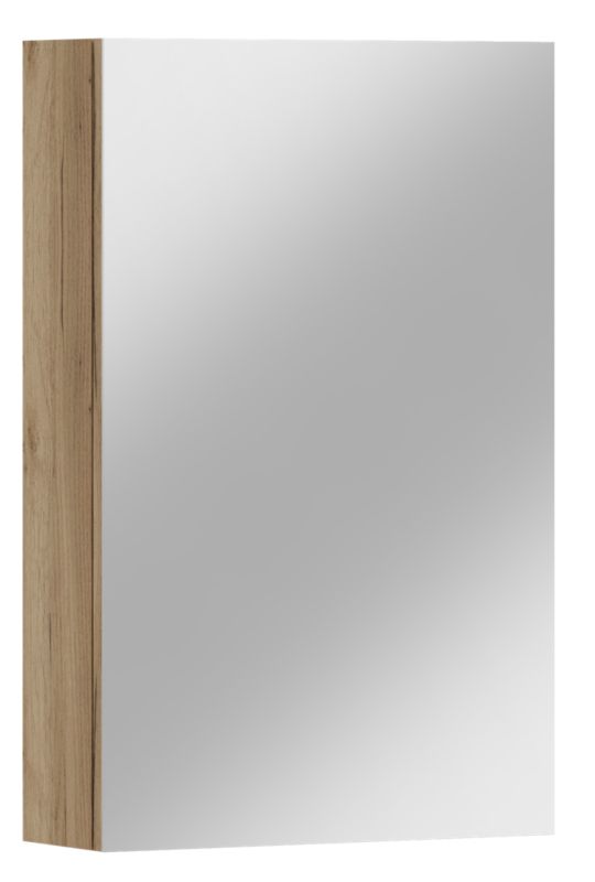 Szafka łazienkowa wisząca ANTICO 50 z lustrem dąb craft złoty