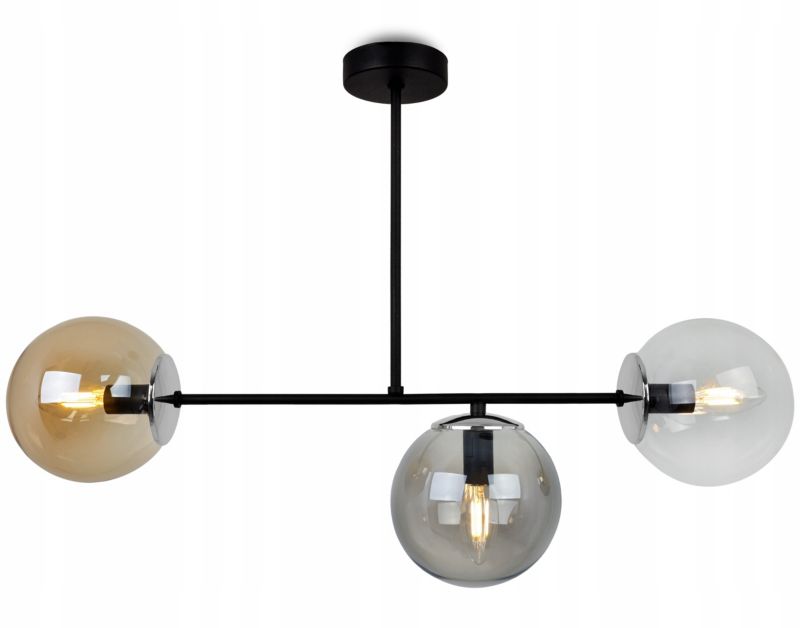 Lampa sufitowa wisząca Light Home LH Tulza 3x E14 40W klosz srebrny/multikolor 1szt.