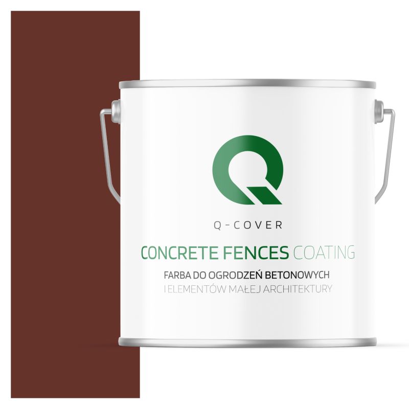 Farba do Ogrodzeń i Płotów Betonowych Q-Cover Brązowy-Czerwony RAL8012 5L