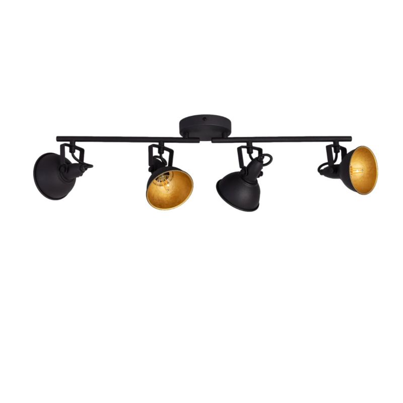 Lampa sufitowa wisząca Abruzzo Retro 4647 czarno-złota retro 4xE14 x 20W 1 szt.