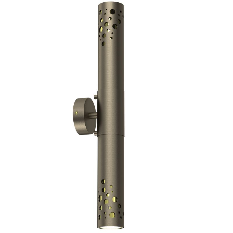 Kinkiet ścienny Luminex Altro Buble tytanowy złoto-złoty połysk góra-dół 2 x GU10 x 8W IP20 wym: 49 x 8 x 10,5 cm - 1 szt.