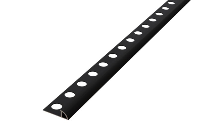 Profil aluminiowy narożny wykończeniowy ARC Lambro czarny matowy do płytek 0.8cm x 270cm 1 szt.