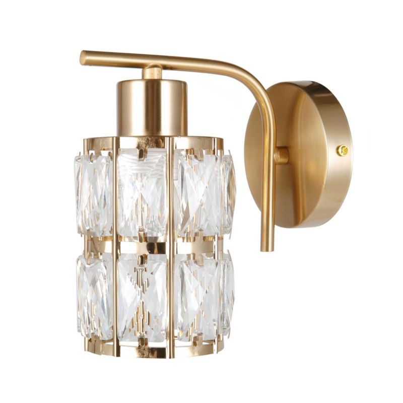 Kinkiet ścienny Italux Alma złoto-przezroczysty szkło kryształowe 1 x E27 x 40W IP20 wym: 18,7 x 10 x 17,5 cm - 1 szt.