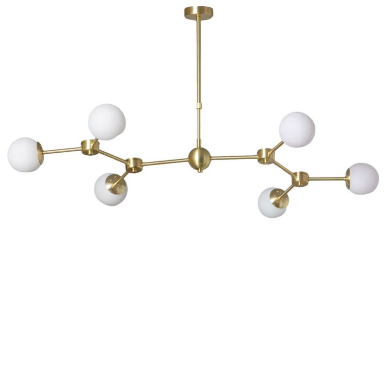 Lampa wisząca Abruzzo Milano złoto-biała wym: 82 x 125 x 71 cm 6xG9 x 40W 1 szt.