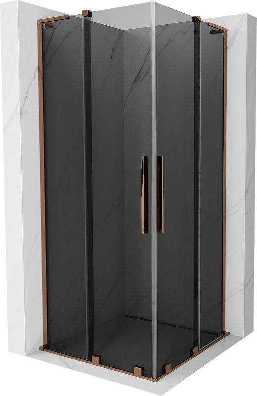 Kabina prysznicowa Mexen Velar L Duo rozsuwana 90 x 90 cm grafit różowe złoto 1 szt.