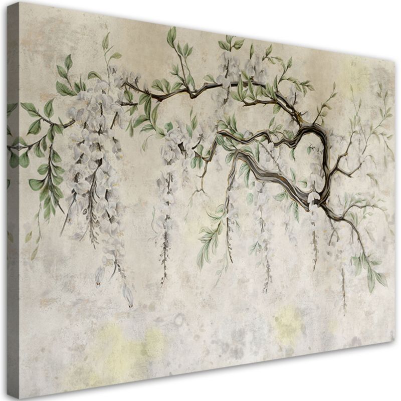 Obraz do salonu sypialni Feeby Zwisające Kwiaty Minimalizm Beżowy 100x70 cm 1szt