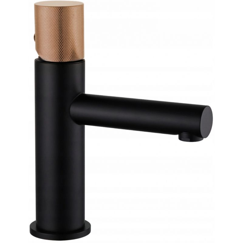 Bateria umywalkowa Mexen Elba One czarny/różowe złoto 17 cm 1 szt.