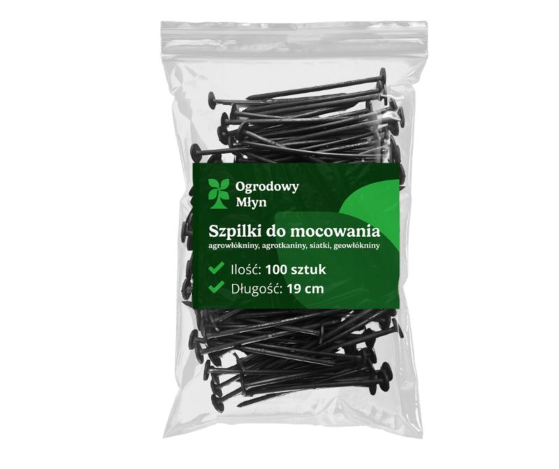 Szpilki Ogrodowy Młyn kołki do agrowłókniny mocowania agrotkaniny długie 19cm 100 szt