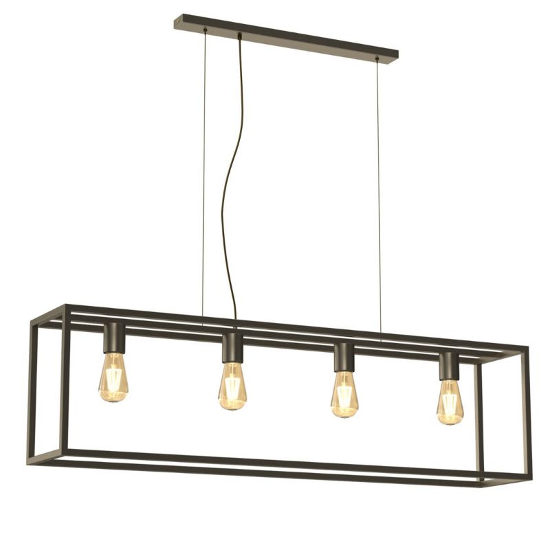 Lampa wisząca Luminex Frame 4235 tytanowe złoto industrialna 4xE27 x 15W 1 szt.