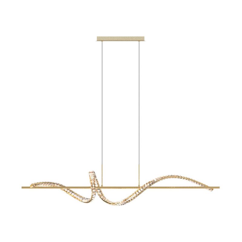 Lampa wisząca Zuma Line Athesa 1586 złoto-kryształ kryształowa wbudowany LED 24.5W 1 szt.