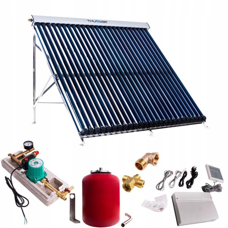 Zestaw solarny Thunder z jednym kolektorem próżniowym 25 bez kabla solarnego i bez zbiornika 1 szt.