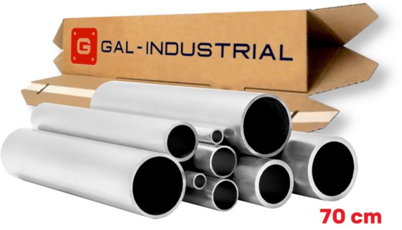 Rura Aluminiowa Okrągła GAL-INDUSTRIAL 25x5mm fi 25 70cm Rurka Aluminium+Cięcie na wymiar 1 szt.