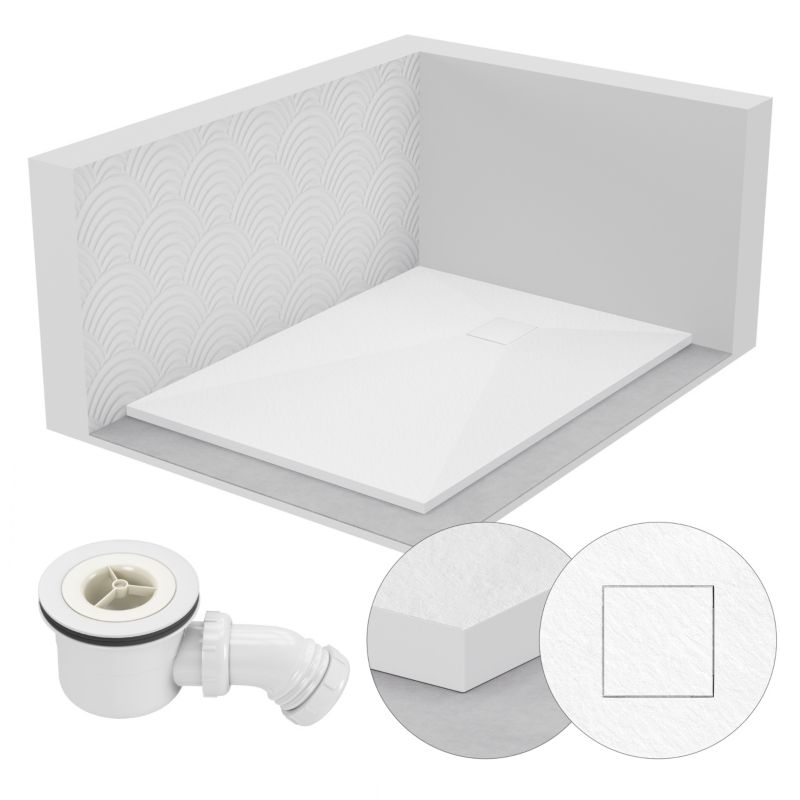 Brodzik prysznicowy SEVANTE STONE prostokątny 120x90 biały z syfonem 1 szt.