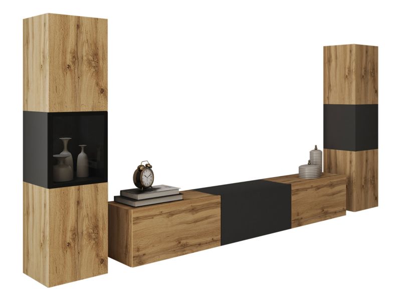 Meblościanka MIRJAN 24 Berlin III wotan + czarny grafit 1 kpl.