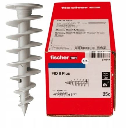 Kołki, Ślimaki Fischer Do Izolacji Termicznej 80mm FID II Plus 25 szt.