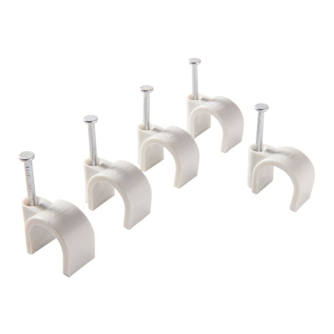 Uchwyty kablowe okrągłe 14 mm 15 szt. szare