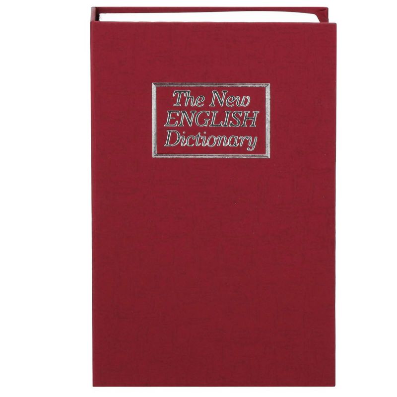 Kasetka na pieniądze Springos 16x11,5x5,5 cm metalowy sejf książka bordowa 1 szt.