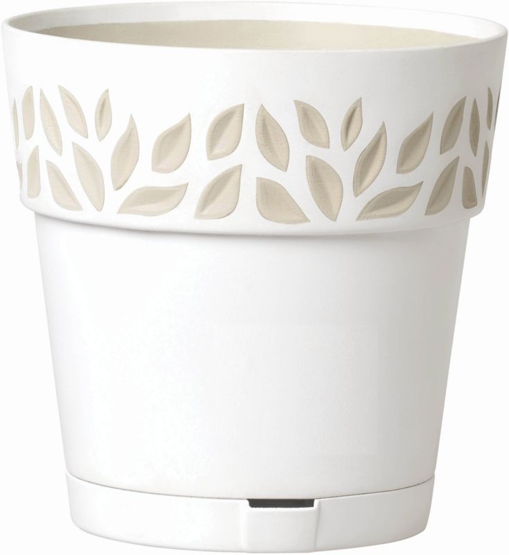 Doniczka z podstawką Cloe 25 cm biała