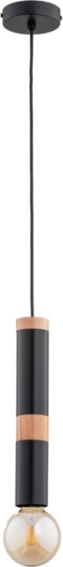Lampa wisząca Alfa Akord 1-punktowa E27 czarna / drewno
