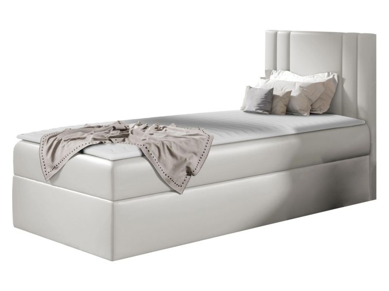 Łóżko kontynentalne MIRJAN 24 Carmen Mini 90x200, Strona: Prawa kremowa ekoskóra 1 szt.