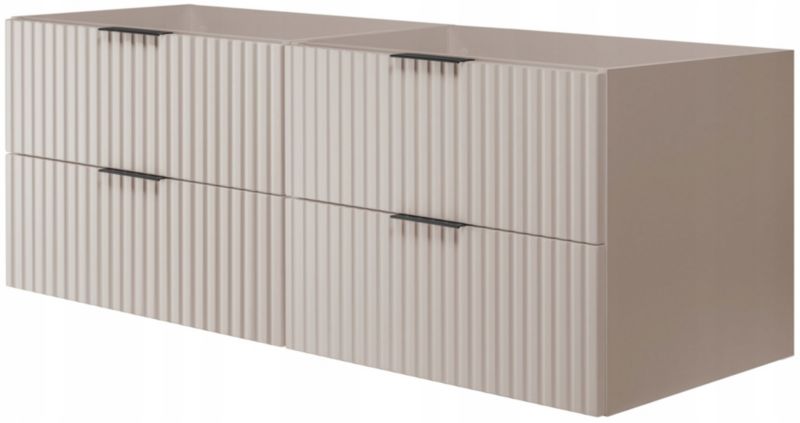 WISZĄCA Szafka Łazienkowa Furnidea 160 cm Ryflowana 4 Szuflady Kaszmir Wisząca 1 szt.