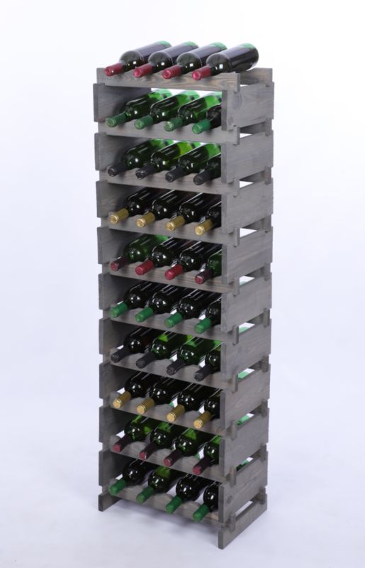 Stojak na wino MODO24 regał modułowy na butelki 10 leżni x 4 butelki montaż bez narzędzi impregnacja szara 1 szt.