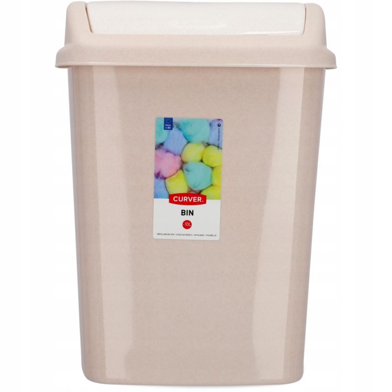 Kosz na śmieci uchylny Curver Dominik 10L, beżowy 1 szt.