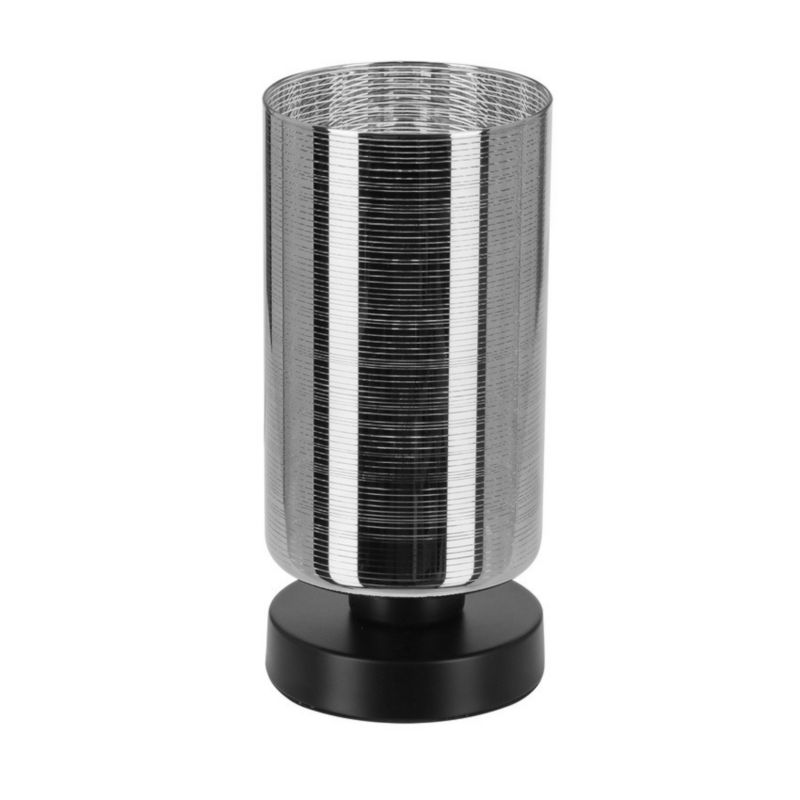 Lampka stołowa Candellux Cox czarna-chromowana 1 x E27 x 60W IP20 wym: 25 x 12 x 12 cm szkło - 1 szt.