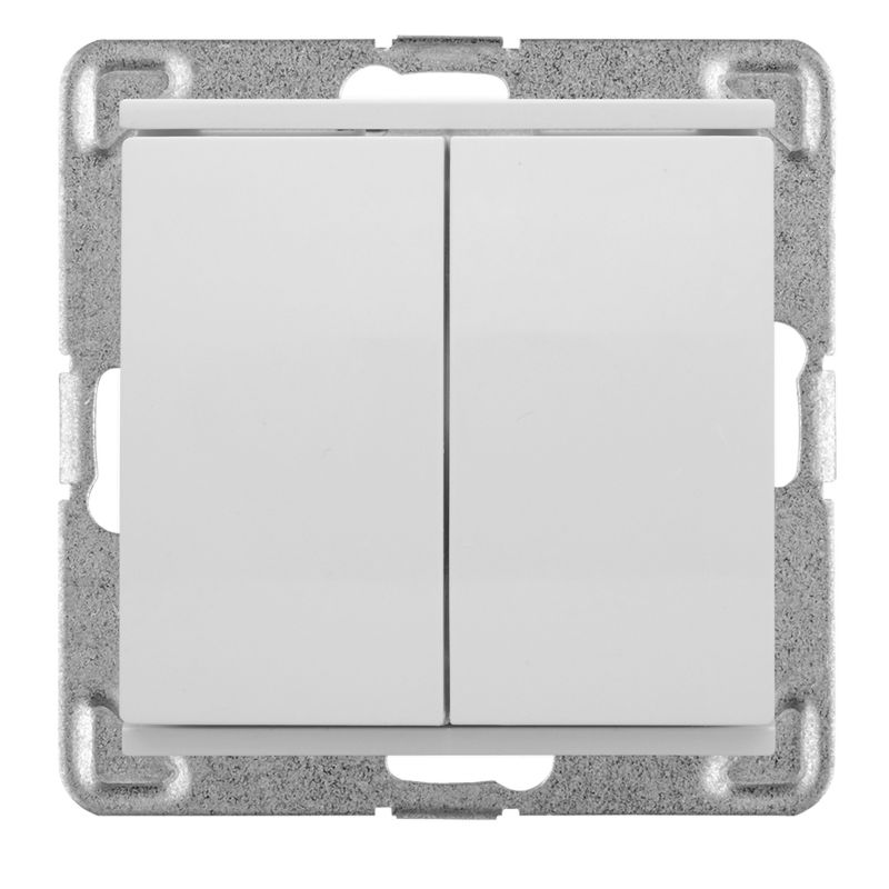 Przełącznik podwójny Polmark Verona biały