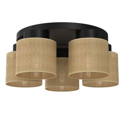 Lampa sufitowa wisząca Luminex Jute czarno-kremowa wym: 18 x 58 x 58 cm 5xE27 x 15W 1 szt.