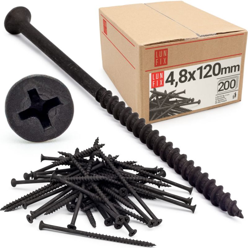 Wkręty do kartongipsu Lun Fix do drewna 4,8x120mm 200szt.