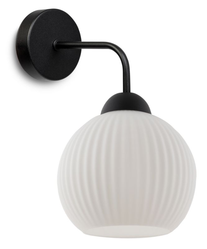 Lampa ścienna kinkiet Light Home LH Riffle Kula 1x E27 60W czarny 1szt.