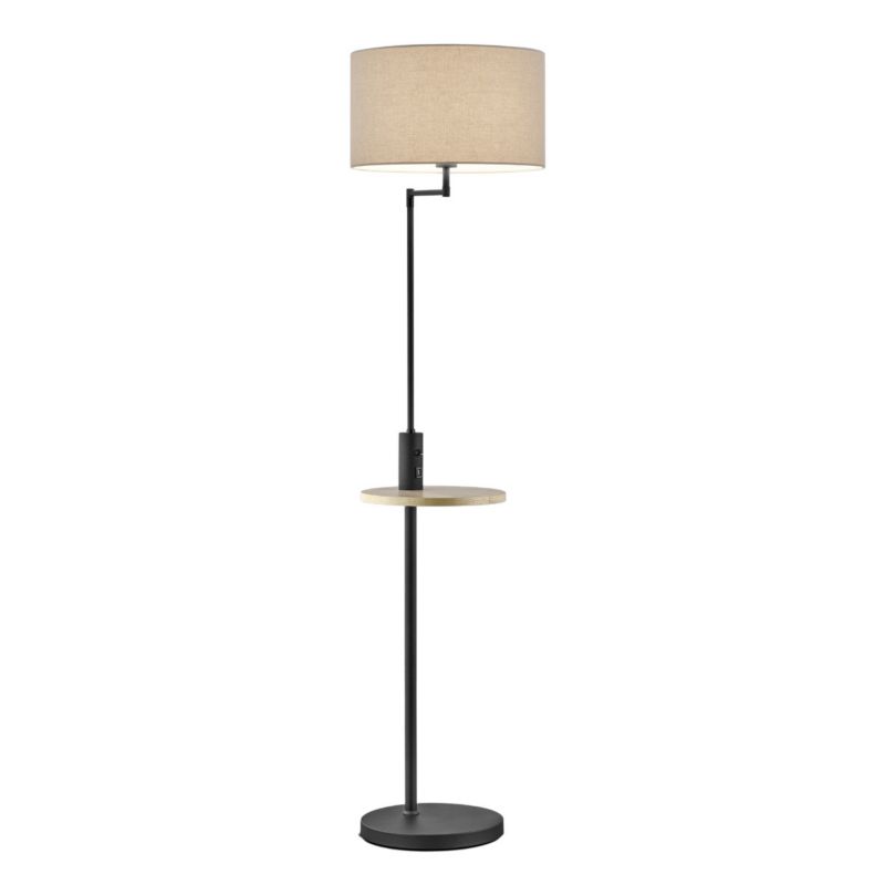Lampa podłogowa stojąca Trio Claas czarno-kremowa 1 x E27 x 20W wym: 160 x 40 x 40 cm - 1 szt.