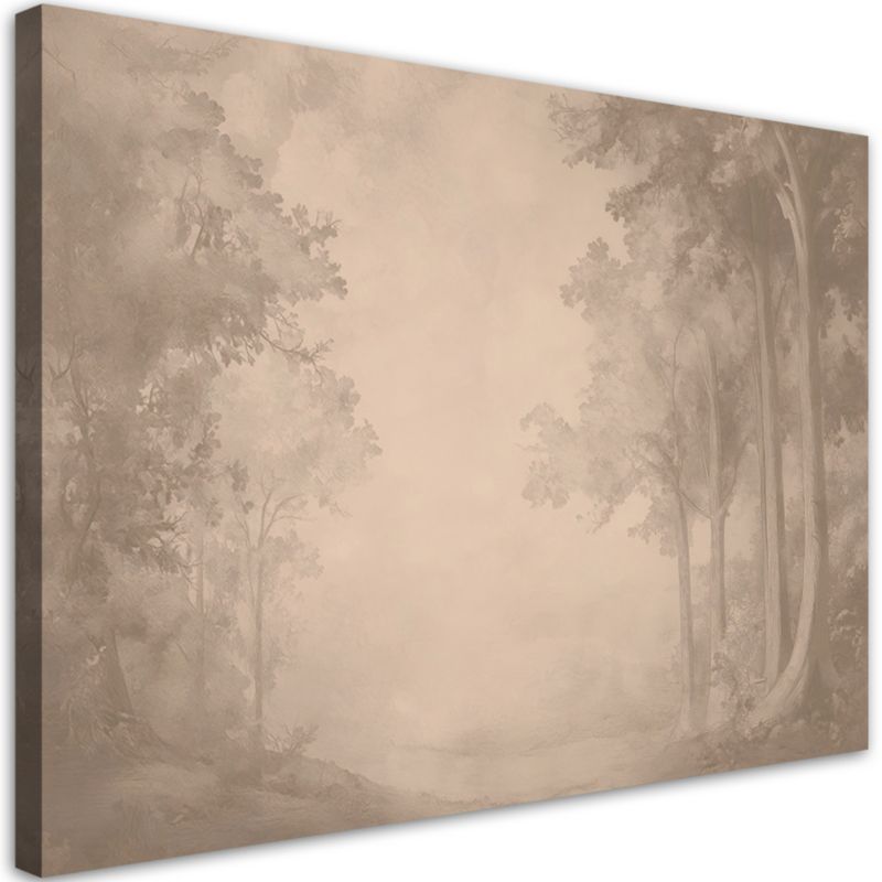 Obraz do salonu sypialni Feeby Droga Pejzaż Las Beżowy 120x80 cm 1szt