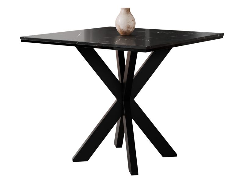 Stół MIRJAN 24 Paro marmur black royal + czarny połysk / czarny 1 szt.