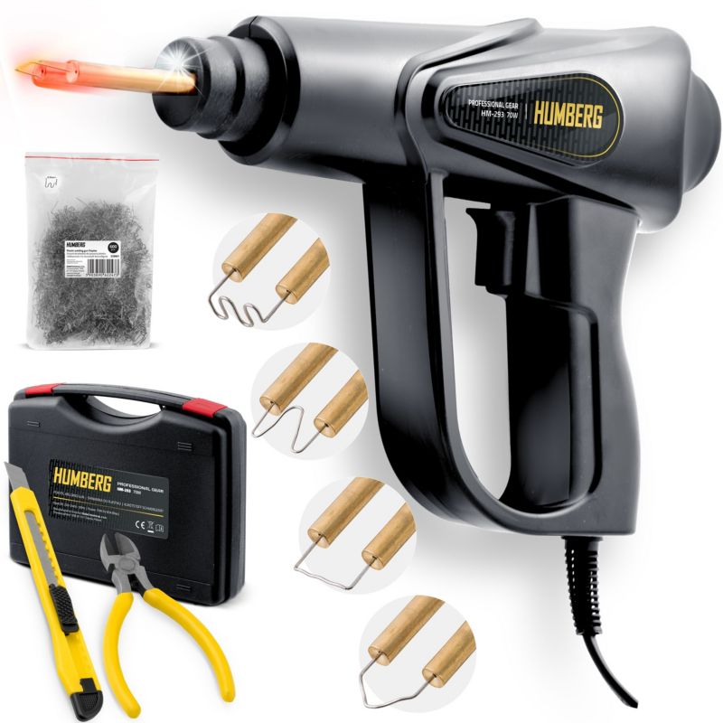 Spawarka do plastiku Humberg zgrzewarka do tworzywa + zszywki 800 szt. lutownica 70W 1 szt.